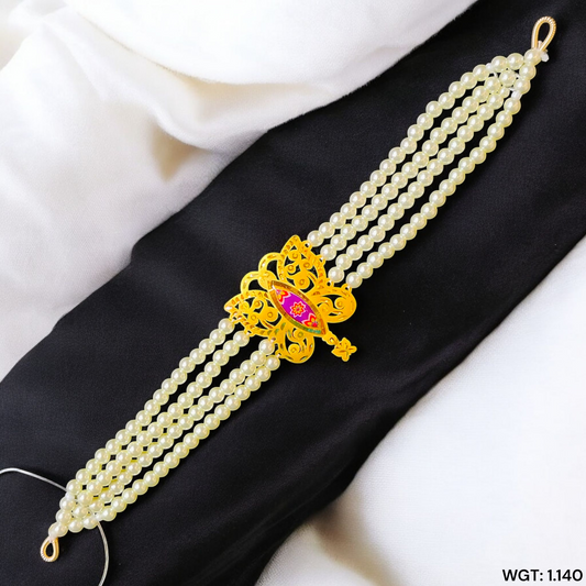 CERTIFIED BIS HUID HALLMARK 916 22KT GOLD MOTI CHOKER 1 PIECE (WGT:1.140 GM) WITH ADJUSTABLE TASSEL FOR GIFT IN MARRIAGE.