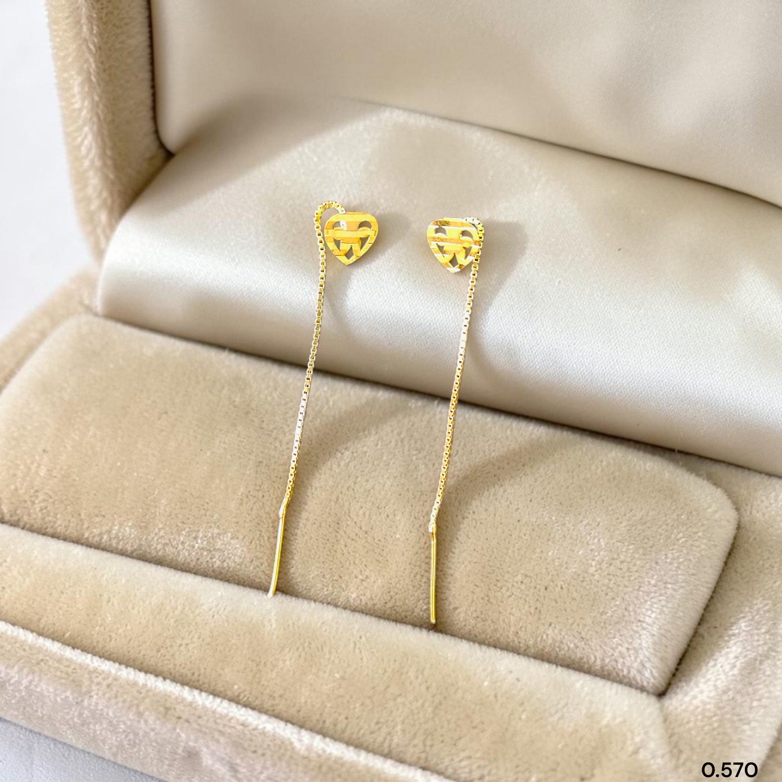 GOLD SUIDHAGA- (WGT: 0.570 GM APPROX) BIS CERTIFIED HUID HALLMARK 9KT GOLD SUIDHAGA EARRINGS (1 PAIR) FOR WOMEN.