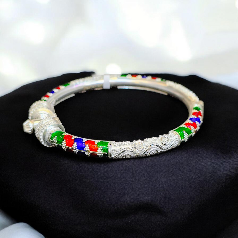 SILVER BANGLES- (SIZE 26 KHILEN) CERTIFIED BIS HALLMARK 925 SILVER BALA (MANIPUR DESIGN) APPROX WGT: 21.140 GM (1 PIECE) FOR REGULAR USE FOR WOMEN.