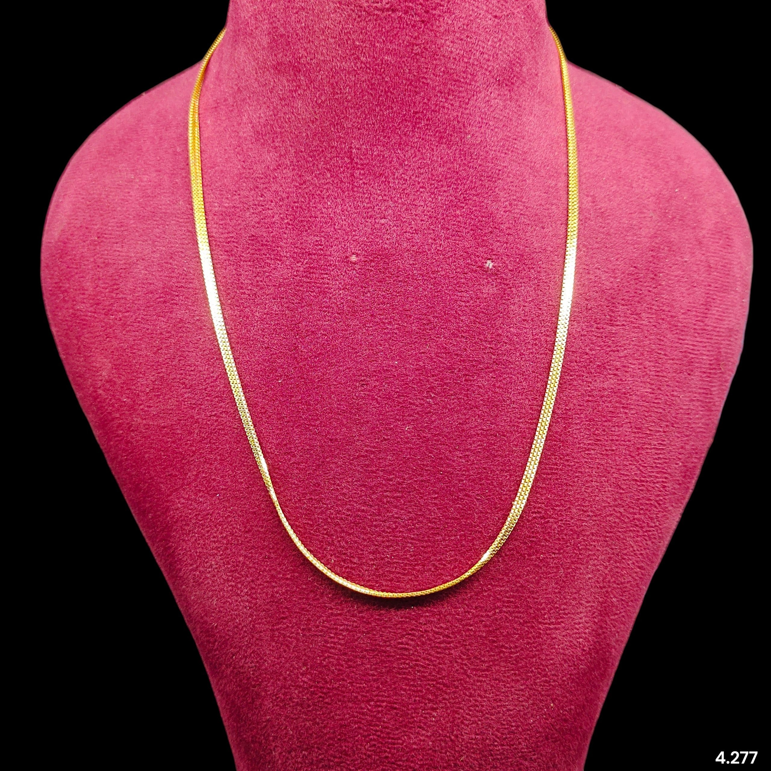 GOLD CHAIN- (WGT: 4.277 GM APPROX) BIS CERTIFIED HUID HALLMARK 9KT GOLD CHAIN (18 INCH) 1 PIECE FOR UNISEX.