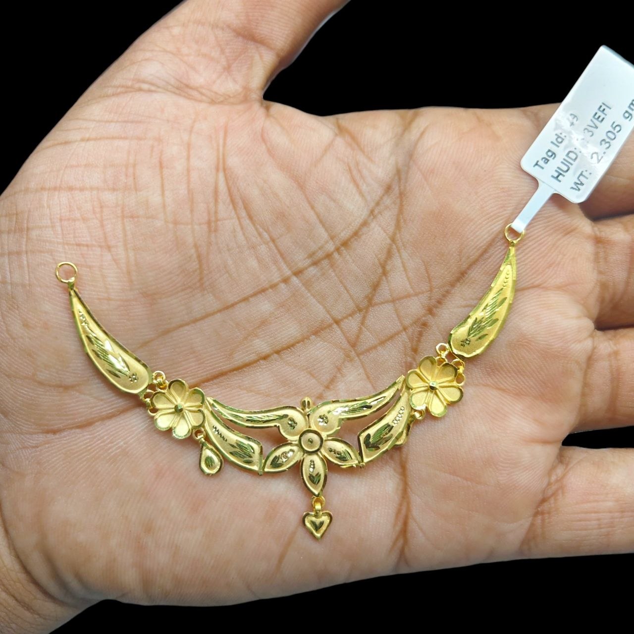 GOLD CHOKER NECKLACE-(WGT: 2.305 GM APPROX) BIS CERTIFIED HUID HALLMARK 9KT GOLD NECKLACE 1 PIECE FOR WOMEN.