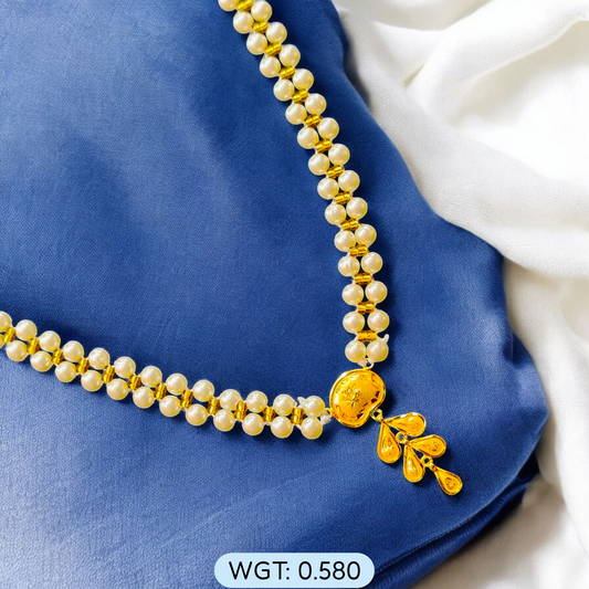 BIS CERTIFIED WGT: 0.580 GM APPROX HUID HALLMARK 916 22KT GOLD MOTI PENDANT 1 PIECE FOR YOUR BEAUTIFUL WIFE.