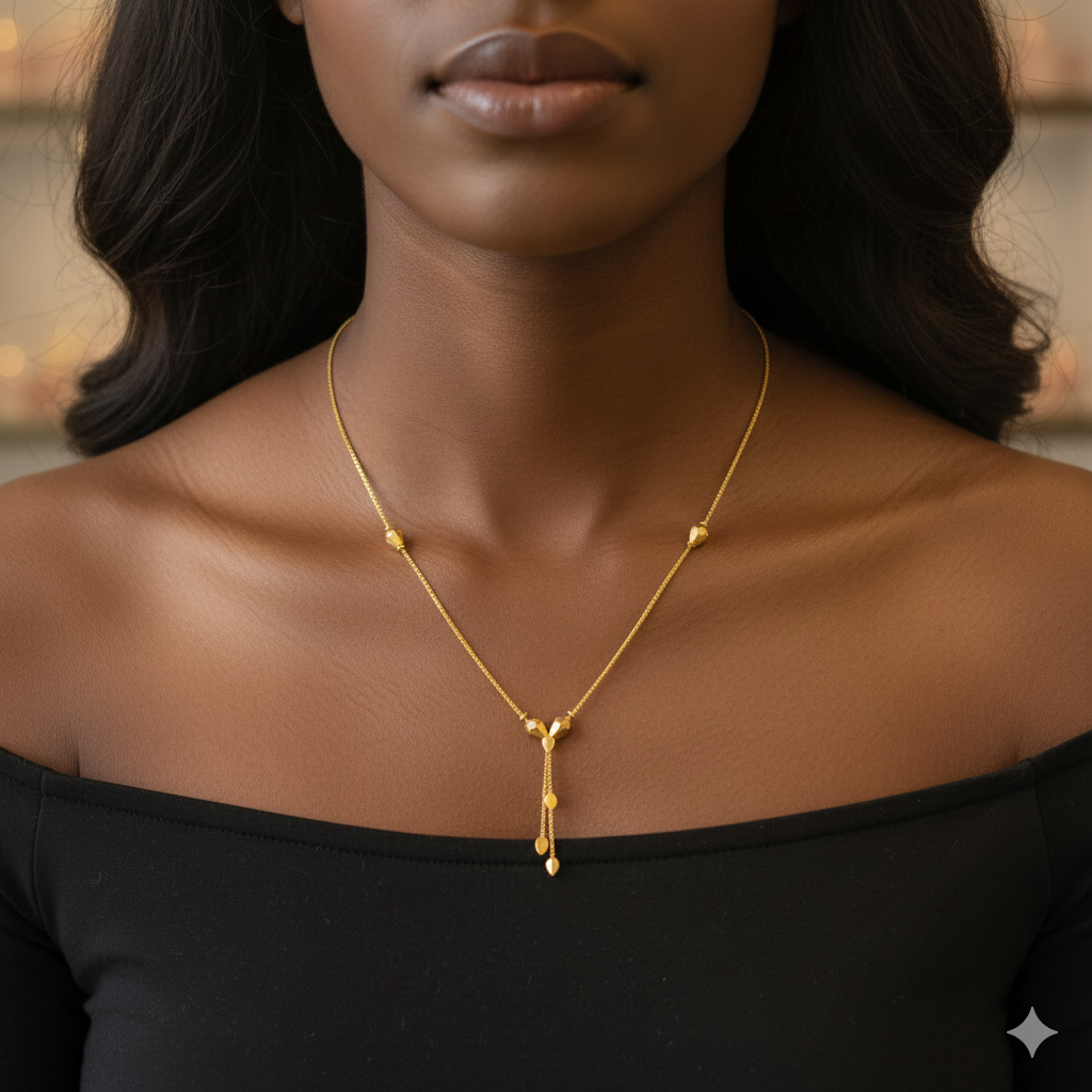 GCH-(WGT: 2.580 GM APPROX) BIS CERTIFIED HUID HALLMARK 9KT GOLD CHAIN WITH PENDANT (16 INCH) 1 PIECE FOR WOMEN.