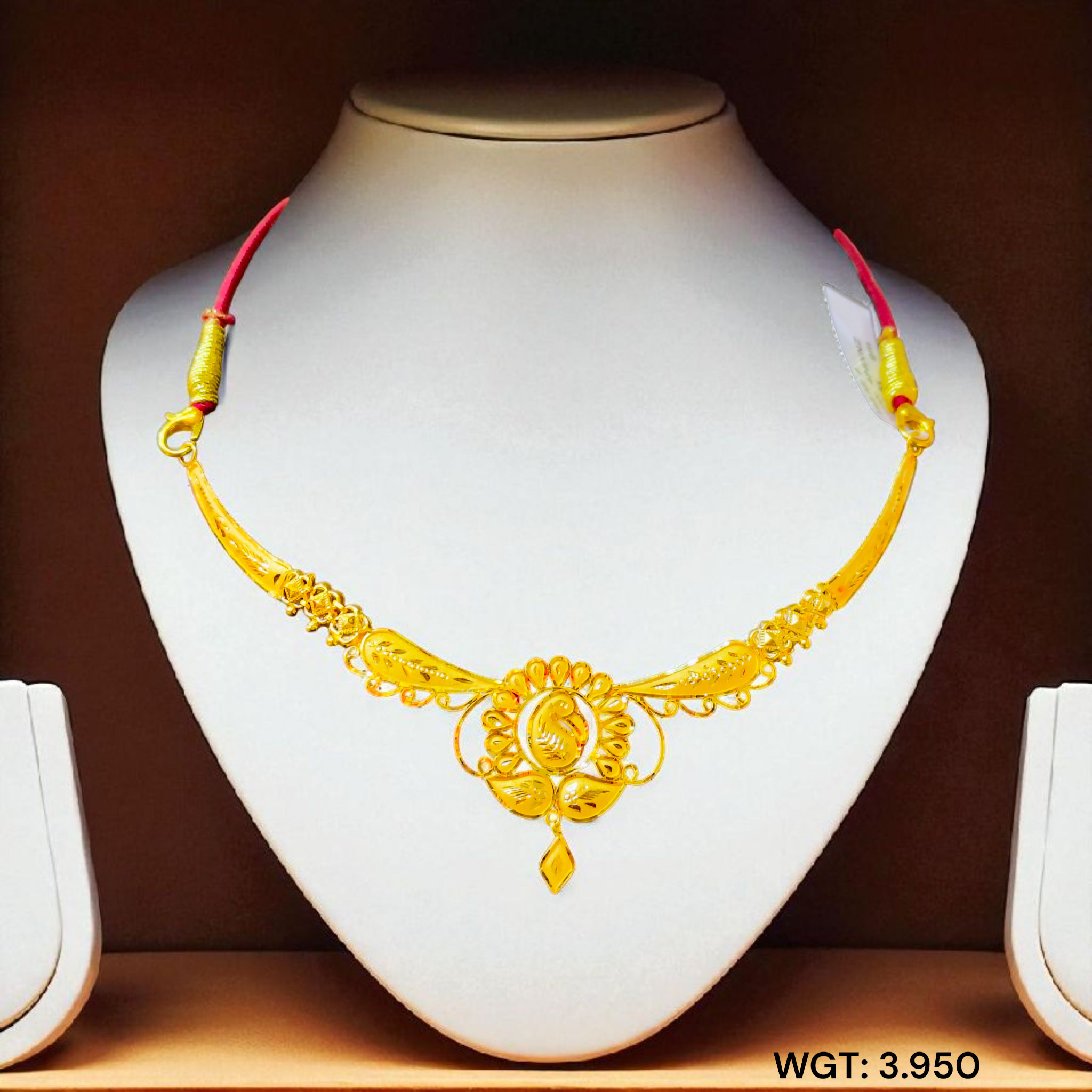 (GCN22) BIS CERTIFIED HUID HALLMARK 916 22KT GOLD NECKLACE CHOKER (APPROX WGT: 3.950 GM) 1 PIECE FOR WOMEN.