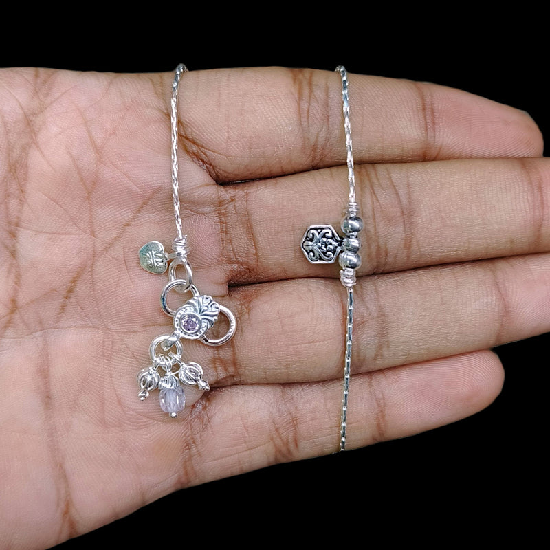SILVER PAYEL- (A17) (WGT: 13.500 GM APPROX) 625 SILVER PAYEL (ANKLET) 1 PAIR LENGTH: 10