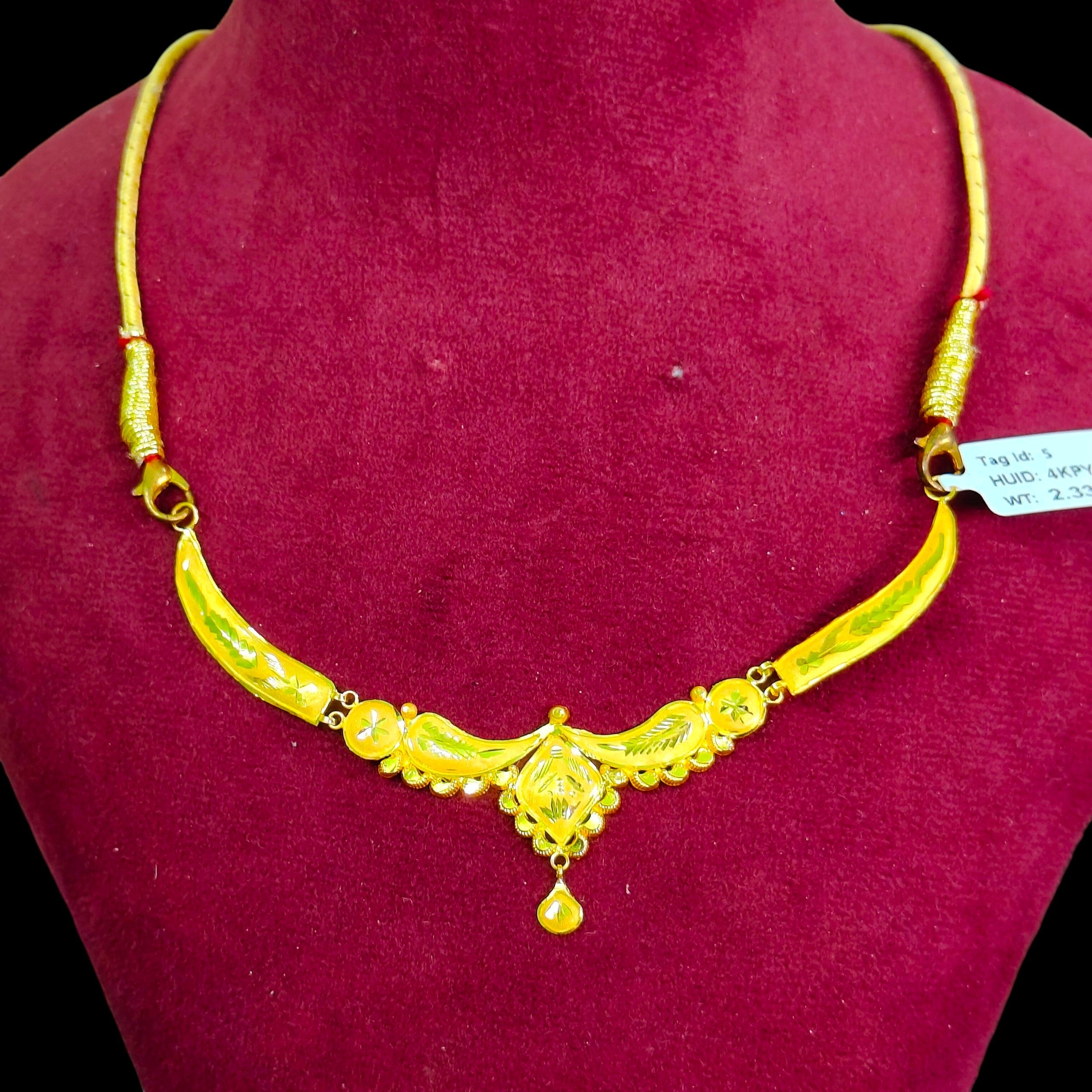 GOLD NECKLACE- BIS CERTIFIED HUID HALLMAR 916 22KT GOLD NECKLACE CHOKER (WGT: 2.330 GM) 1 PIECE FOR WOMEN.