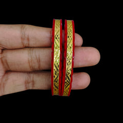 GOLD POLA- (RBRDW5)-(JT3PIF) (SIZE-26) (WGT: 1.300 GM APPROX) BIS CERTIFIED HUID HALLMARK 375 9KT GOLD POLA BADHANO 1 PAIR FOR WOMEN.