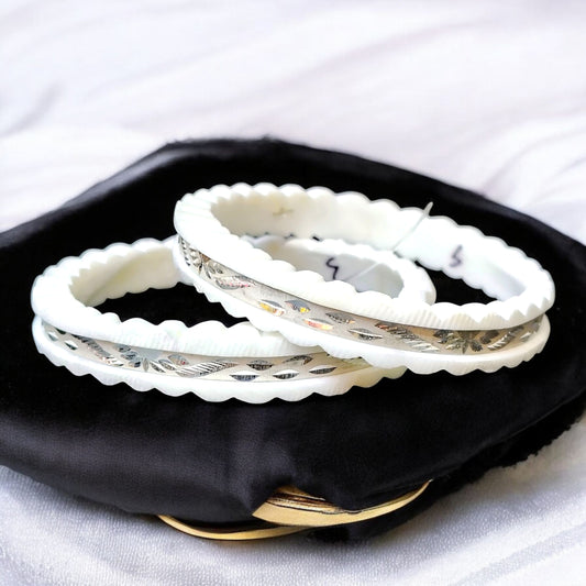 (FESTIVE SILVER OFFER) CERTIFIED  BIS HALLMARK 925 SILVER CHILA PATH DESIGN SAKHA BADHANO BANGLES 1 PAIR FOR REGULAR USE (SOLD AS MRP BY RAJLAXMI).