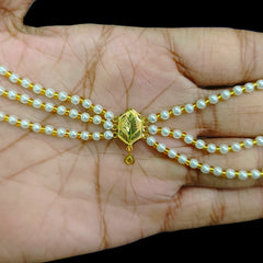 BFG-(WGT: 0.220 GM APPROX) BIS CERTIFIED HUID HALLMARK 375 9KT GOLD MOTI NECKLACE 1 PIECE  WITH ADJUSTABLE TASSEL FOR GIFT IN MARRIAGE.