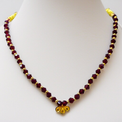 TRJ WGT: 0.120 GM APPROX KDM GOLD DROPS DESIGN LOCKET 1 PIECE WITH MAROON CRYSTAL ADJUSTABLE TASSEL FOR GIFT PURPOSE (50 TONCH).