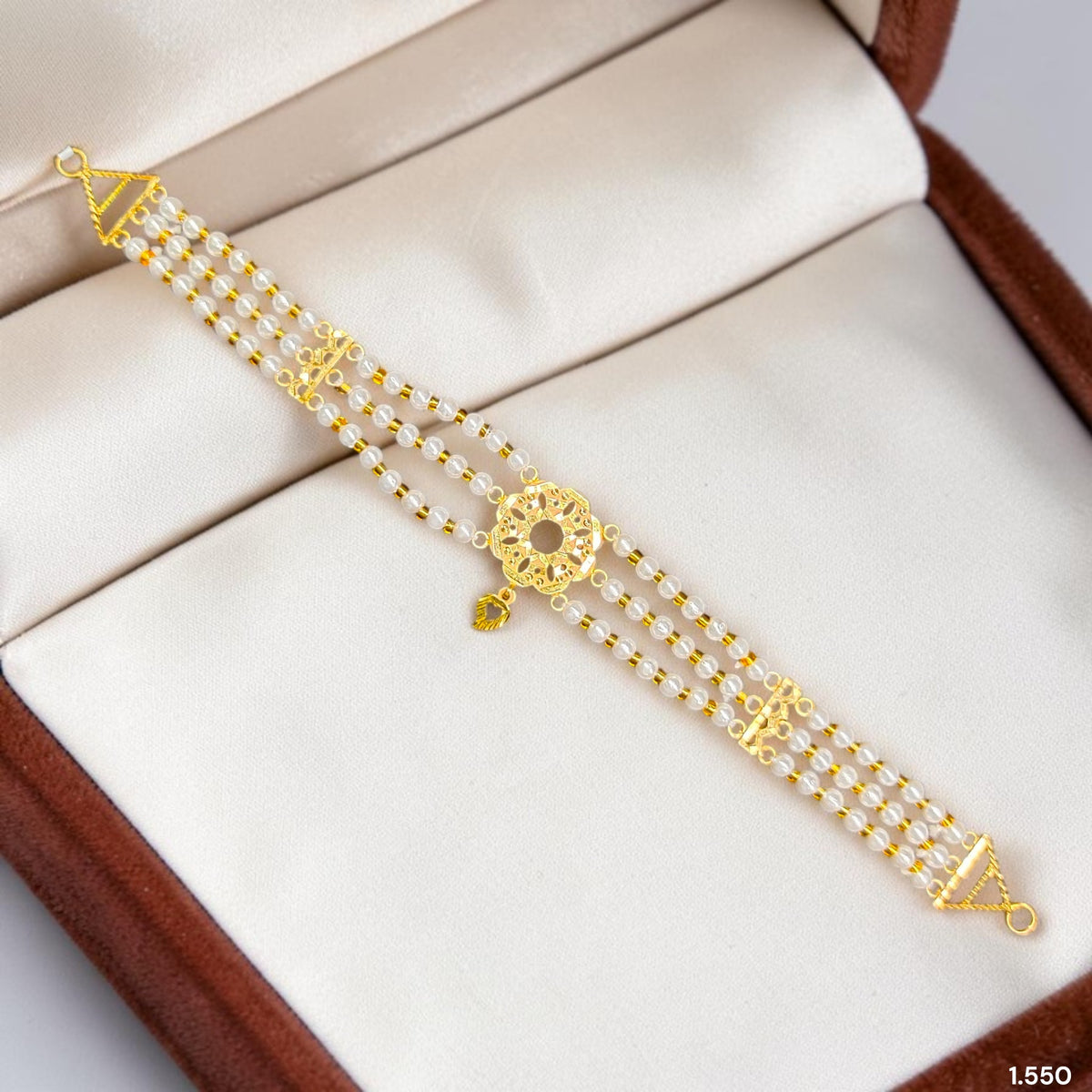 GMC9K- (WGT: 1.550 GM APPROX) BIS CERTIFIED HUID HALLMARK 375 9KT GOLD MOTI CHOKER 1 PIECE WITH ADJUSTABLE TASSEL FOR GIFT IN MARRIAGE. (7AHNN1)
