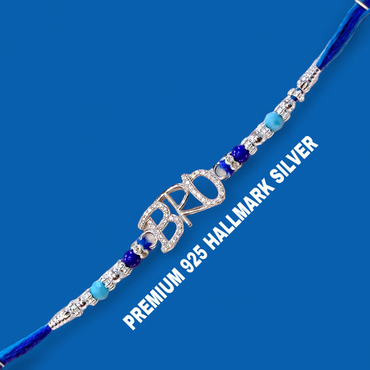 (RAKHI GIFTS) 925 HALLMARK SILVER RAKHI FOR RAKSHA BANDHAN GIFT FOR YOUR LOVING BROTHER (FREE DAIRYMILK CHOCOLATE INSIDE).