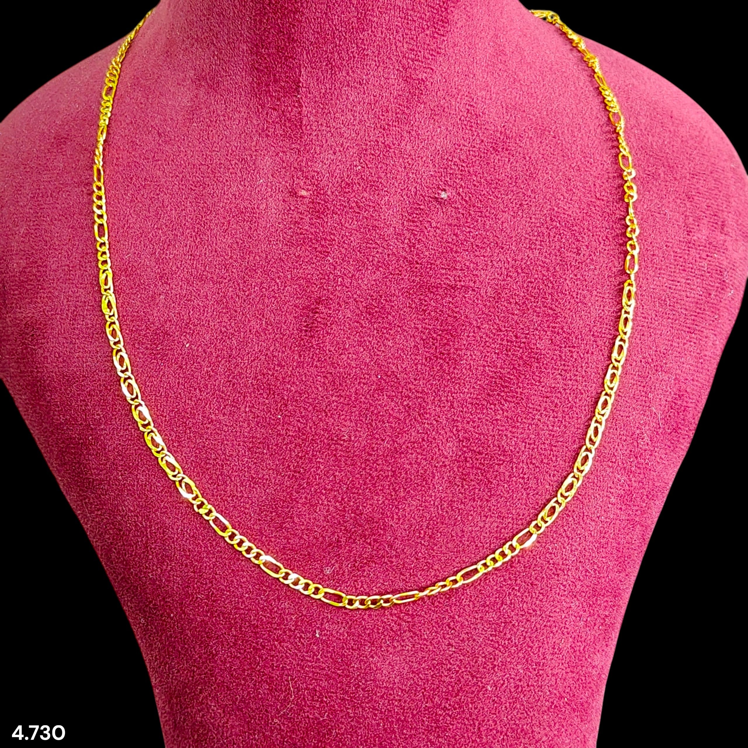 GOLD CHAIN- (WGT: 4.730 GM APPROX) BIS CERTIFIED HUID HALLMARK 9KT GOLD CHAIN WITH PENDANT (19 INCH) 1 PIECE FOR UNISEX.
