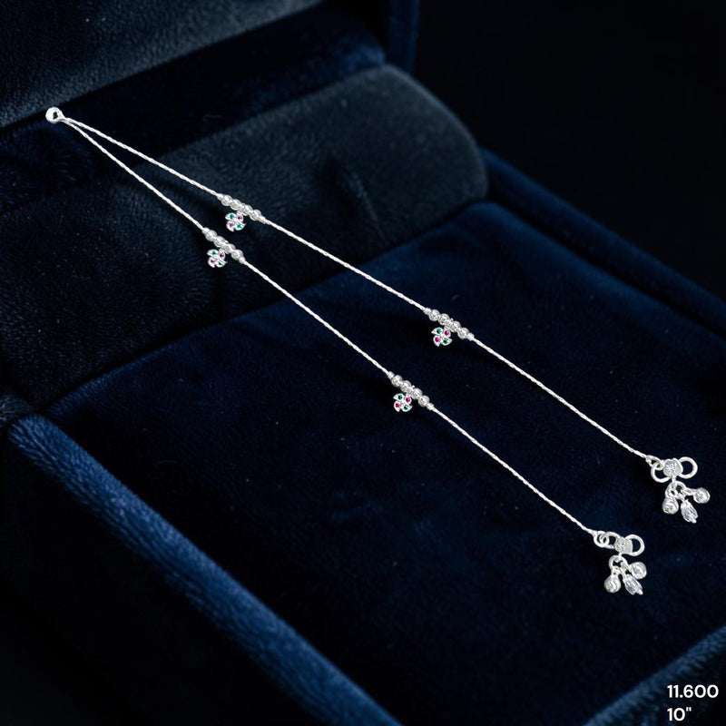 SILVER PAYEL- (A24) (WGT: 11.600 GM APPROX) 625 SILVER PAYEL (ANKLET) 1 PAIR LENGTH: 10