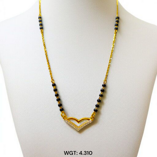 TRJ WGT: 4.310 GM APPROX 22KT HUID HALLMARK GOLD PENDANT MANGALSUTRA 1 PIECE.