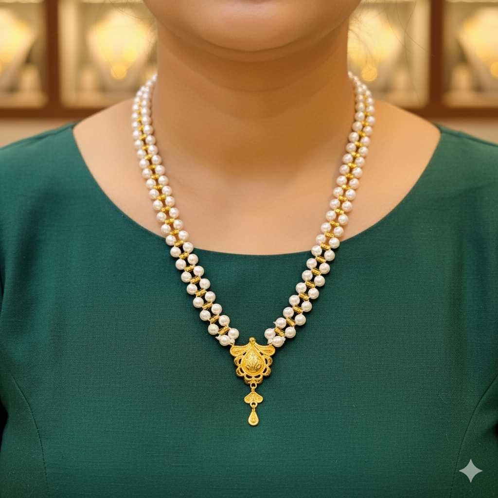 (GMP22) BIS CERTIFIED WGT: 0.620 GM APPROX HUID HALLMARK 916 22KT GOLD MOTI PENDANT 1 PIECE FOR YOUR BEAUTIFUL WIFE.