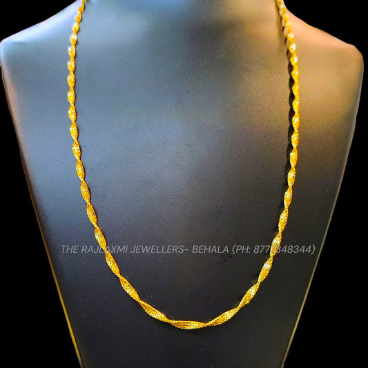 GCH- (SUPER DISCO DESIGN) BIS CERTIFIED TRJ WGT: 6.690 GM APPROX HUID HALLMARK 22KT GOLD CHAIN (20 INCH) 1 PIECE FOR WOMEN.