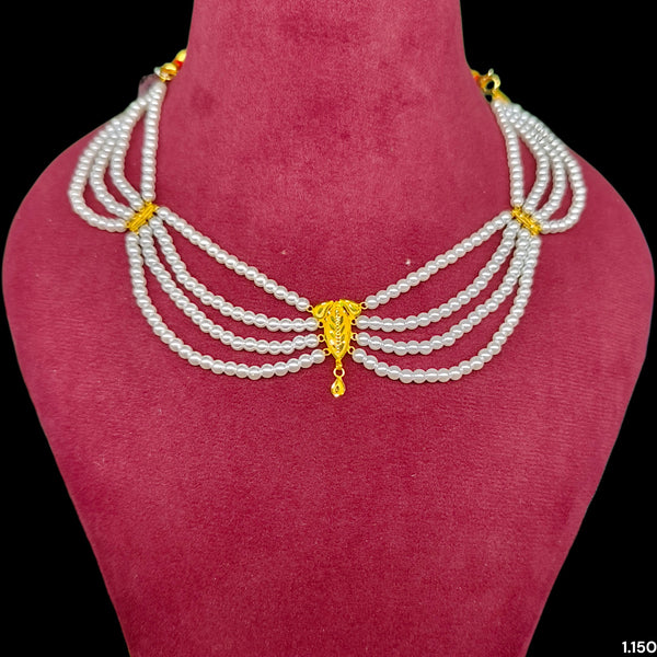 GOLD MOTI HAR- (XARHIB)-(WGT: 1.150 GM APPROX) CERTIFIED BIS HALLMARK HUID 22KT GOLD MOTI NECKLACE 1 PIECE WITH ADJUSTABLE TASSEL.