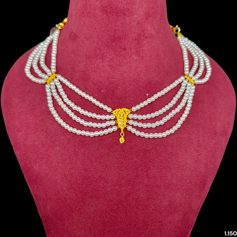 GOLD MOTI HAR- (XARHIB)-(WGT: 1.150 GM APPROX) CERTIFIED BIS HALLMARK HUID 22KT GOLD MOTI NECKLACE 1 PIECE WITH ADJUSTABLE TASSEL.