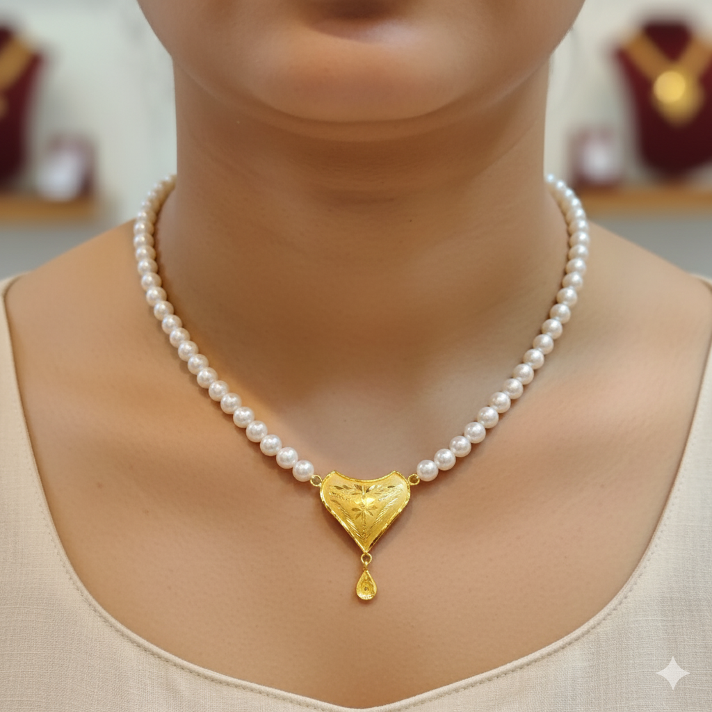 (GMP22) BIS CERTIFIED WGT: 0.510 GM APPROX HUID HALLMARK 916 22KT GOLD MOTI PENDANT 1 PIECE FOR YOUR BEAUTIFUL WIFE.