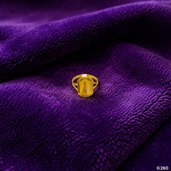 BABY JEWELLERY- TRJ (XLHT7N) (WGT: 0.260 GM APPROX) 375 9KT HUID HALLMARK GOLD BABY FINGER RING 1 PIECE FOR RICE CEREMONY & BIRTHDAY.