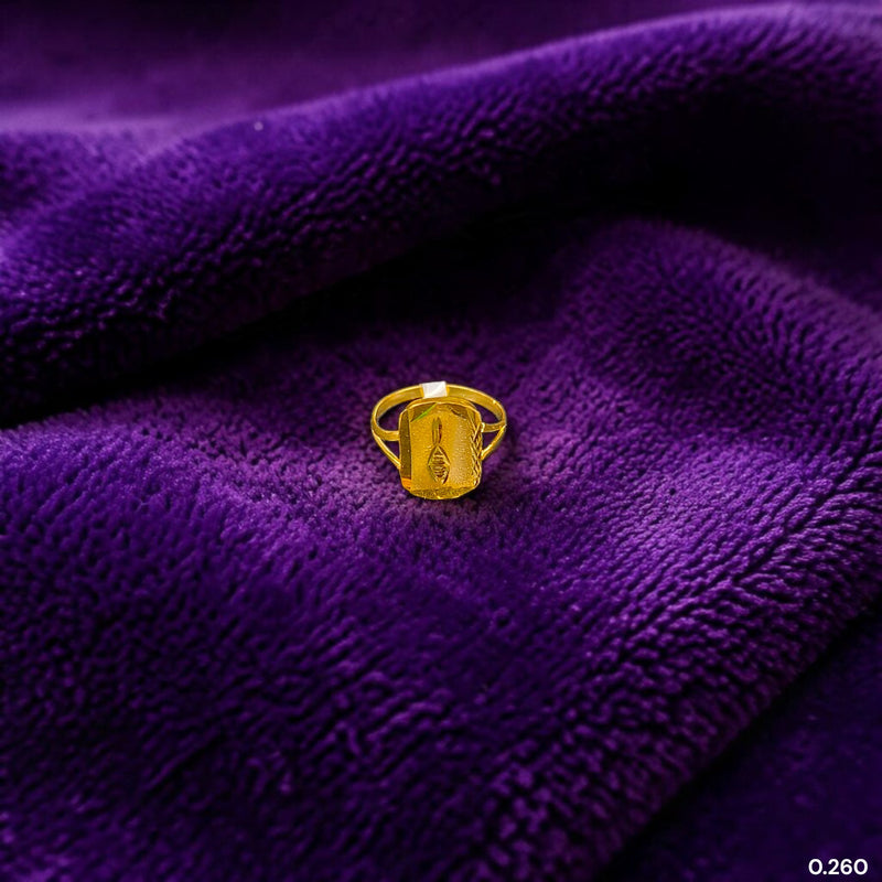 BABY JEWELLERY- TRJ (XLHT7N) (WGT: 0.260 GM APPROX) 375 9KT HUID HALLMARK GOLD BABY FINGER RING 1 PIECE FOR RICE CEREMONY & BIRTHDAY.