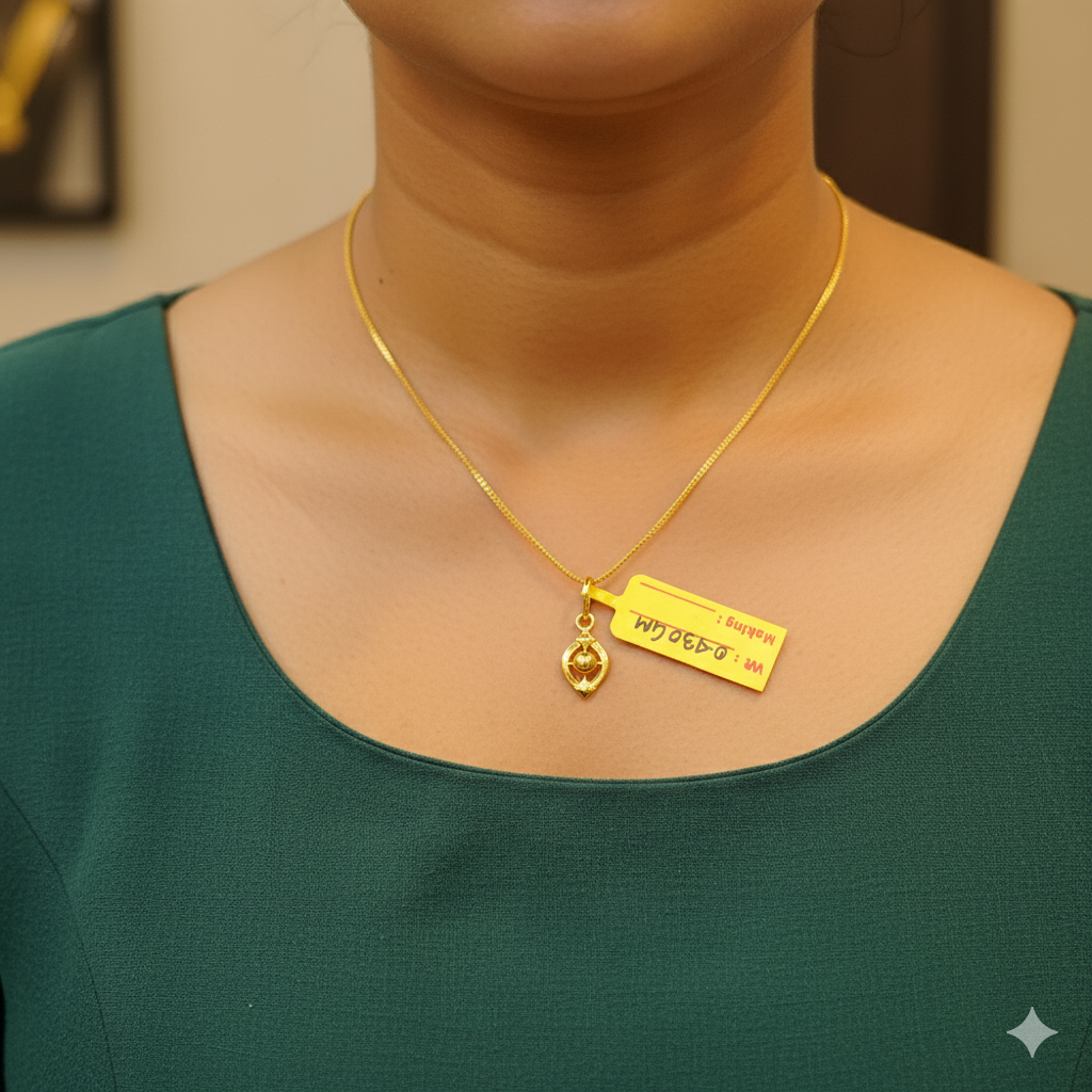 (GLC9) TRJ WGT: 0.430 GM APPROX BIS CERTIFIED HUID HALLMARK 9KT GOLD LOCKET FOR WOMEN 1 PIECE  FOR REGULAR USE CHAIN NOT INCLUDED.