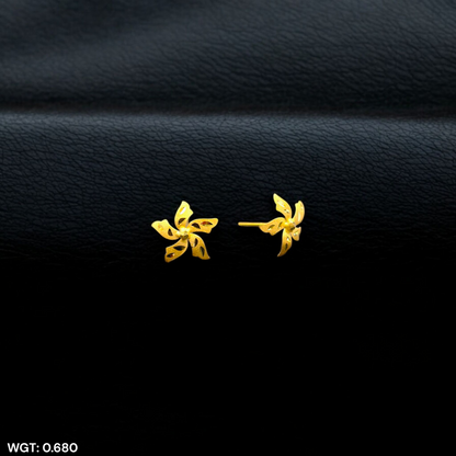 (GSE22) BIS CERTIFIED WGT: 0.680 GM APPROX HUID HALLMARK 916 22KT GOLD TOPS 1 PAIR FOR WOMEN.