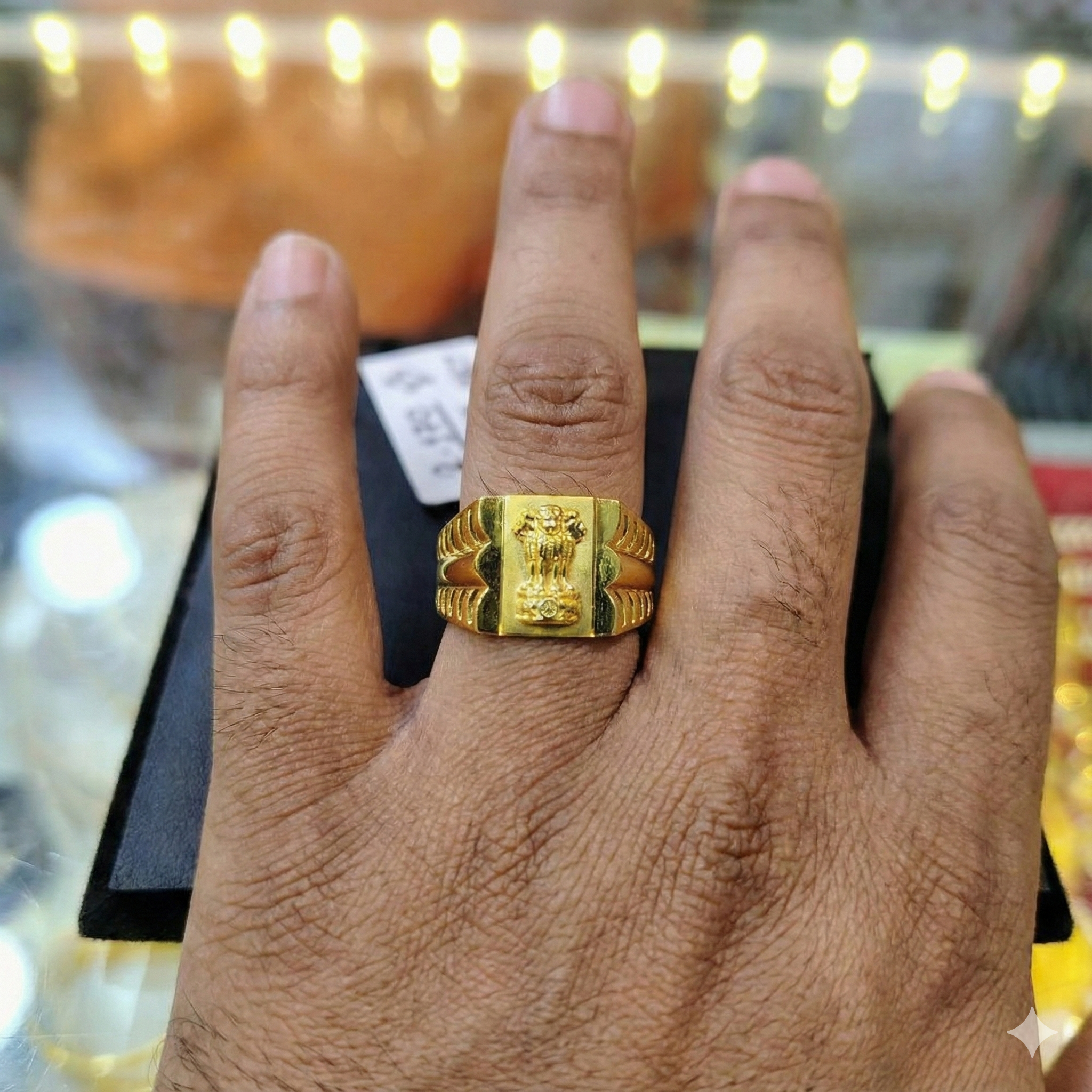 (GGFR9) TRJ (SIZE: 23) WGT: 2.170 GM APPROX BIS CERTIFIED HUID HALLMARK 9KT GOLD FINGER RING FOR MEN 1 PIECE FOR REGULAR USE.