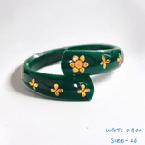 (SIZE- 26) GREEN COLOUR 18KT HALLMARK GOLD BRACELET POLA 1 PIECE FOR MARRIED WOMEN (REGULAR USE) APPROX WGT: 0.400 GM