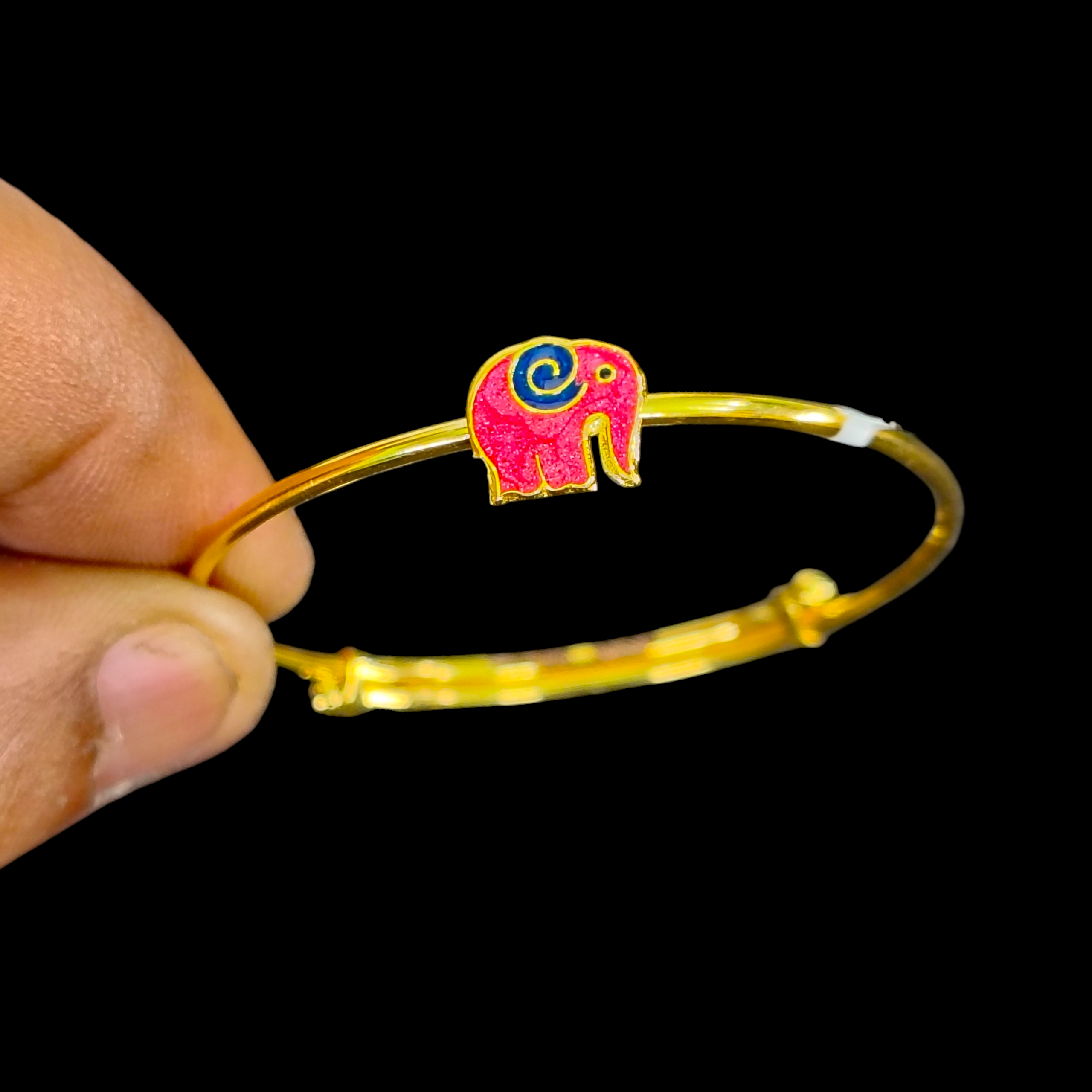 BABY JEWELLERY- (WGT: 1.870 GM APPROX) BIS CERTIFIED 375 9KT GOLD BABY BANGLE 1 PIECE FULL ADJUSTABLE SIZE FROM NEW BORN TO 4 YEARS (FOR RICE CEREMONY AND BIRTHDAY).