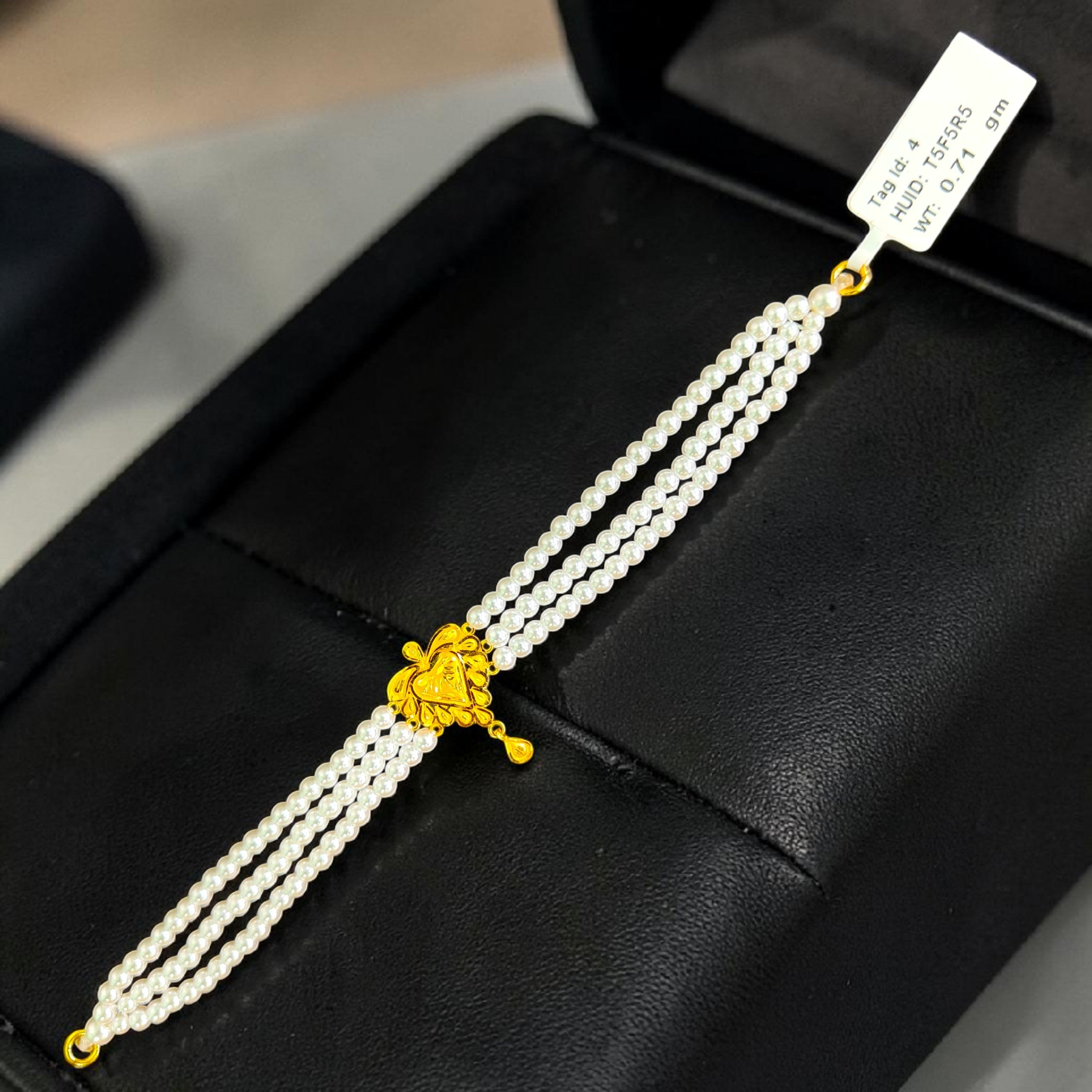 GOLD MOTI HAR- CERTIFIED BIS HUID HALLMARK 916 22KT GOLD MOTI CHOKER 1 PIECE (WGT: 0.710 GM) WITH ADJUSTABLE TASSEL FOR GIFT IN MARRIAGE.