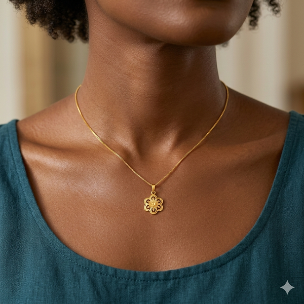 GOLD CHAIN- (WGT: 2.060 GM APPROX) BIS CERTIFIED HUID HALLMARK 9KT GOLD CHAIN WITH PENDANT (17 INCH) 1 PIECE FOR WOMEN.