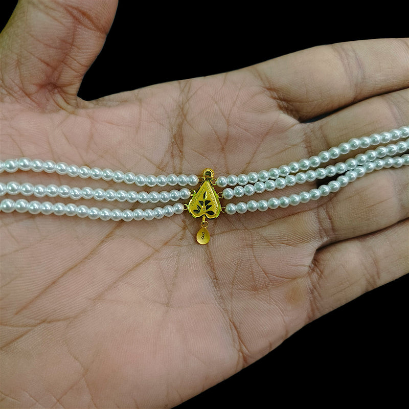 GMC22K- (VG8IHC) (WGT: 0.630 GM APPROX) BIS HALLMARK CERTIFIED 916 22KT GOLD MOTI CHOKER 1 PIECE  WITH ADJUSTABLE TASSEL FOR GIFT IN MARRIAGE.