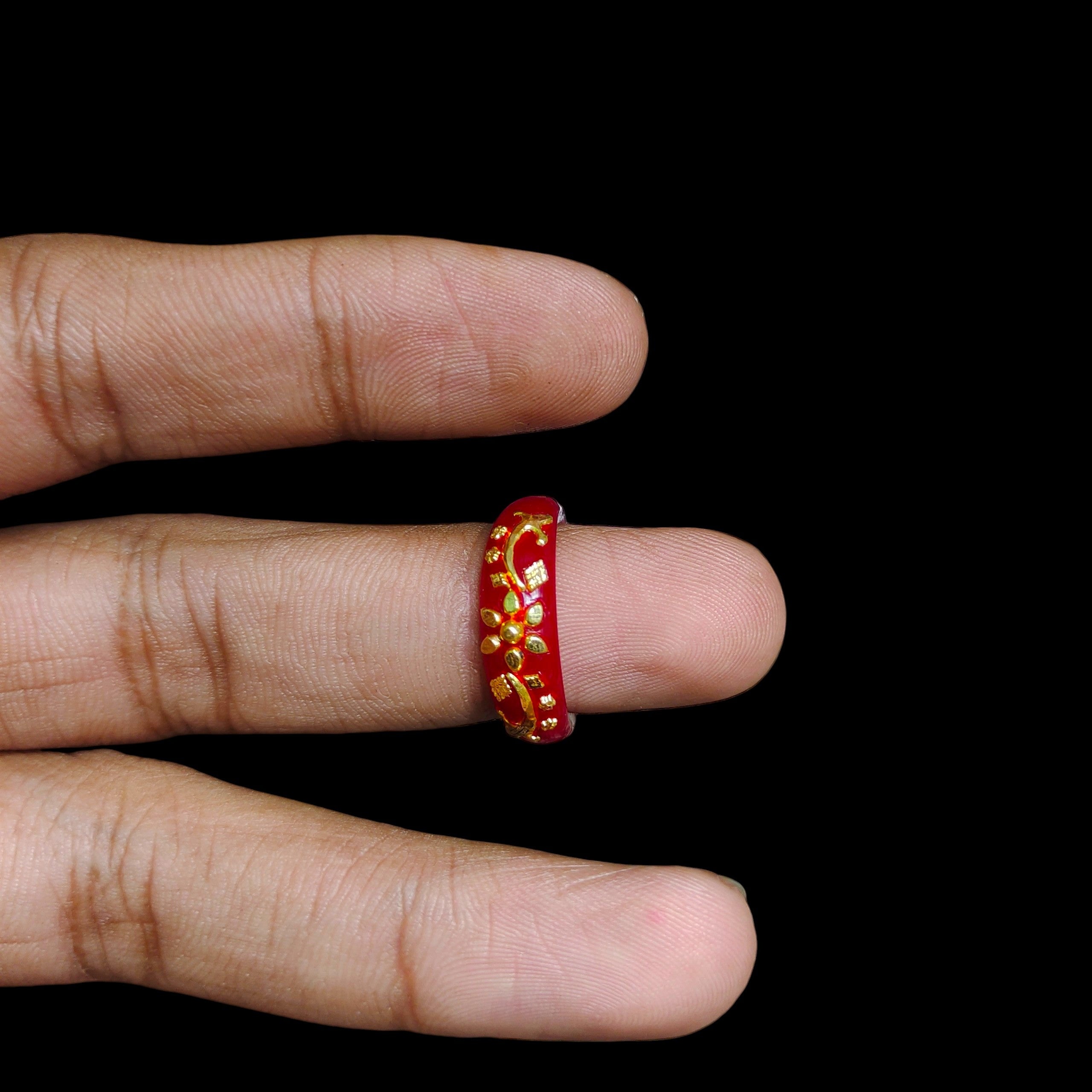 POLA RING-SIZE 11 (WGT: 0.130 GM APPROX) CERTIFIED BIS HALLMARK 916 22KT GOLD POLA RING 1 PIECE (BEST FOR DAILY WEAR OR GIFTING YOUR LOVE ONE).