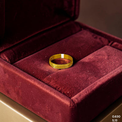 LADIES RING- (WB2SFK)-(SIZE: 13 ) WGT: 0.630 GM APPROX BIS CERTIFIED HUID HALLMARK 9KT GOLD THUMB RING FOR UNISEX 1 PIECE.