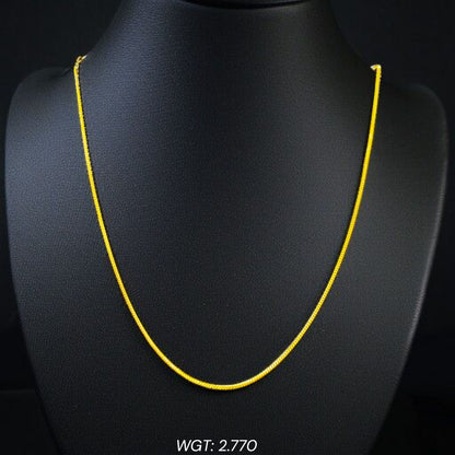 GCH- (V DESIGN) BIS CERTIFIED TRJ WGT: 2.770 GM APPROX HUID HALLMARK 22KT GOLD CHAIN (16 INCH) 1 PIECE FOR BABY.
