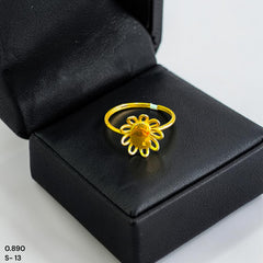 LADIES RING- (SIZE: 13) WGT: 0.890 GM APPROX BIS CERTIFIED HUID HALLMARK 9KT GOLD FINGER RING FOR WOMEN 1 PIECE FOR REGULAR USE.(GPU9P4)