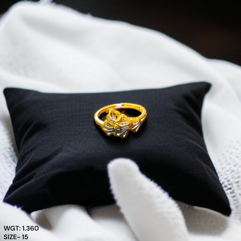LADIES RING- (SIZE: 15) WGT: 1.360 GM APPROX BIS CERTIFIED HUID HALLMARK 9KT GOLD FINGER RING FOR WOMEN 1 PIECE FOR REGULAR USE.(V2XENI)