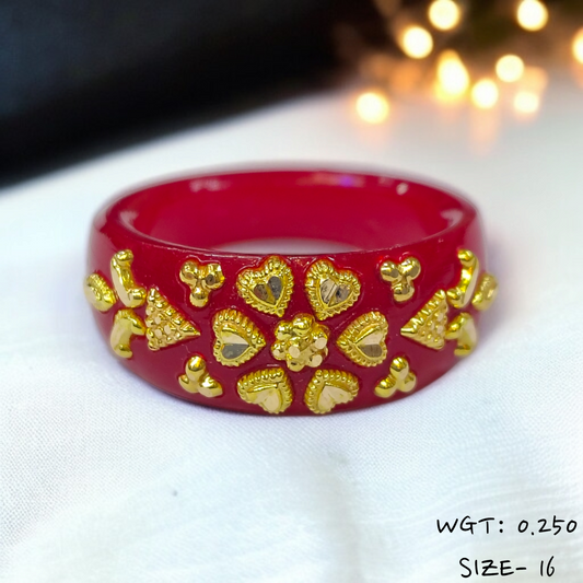 (GPR) TRJ (SIZE: 16) WGT: 0.250 GM APPROX (50 TONCH) KDM GOLD POLA RING FOR WOMEN 1 PIECE FOR GIFT (SOLD ON MRP)