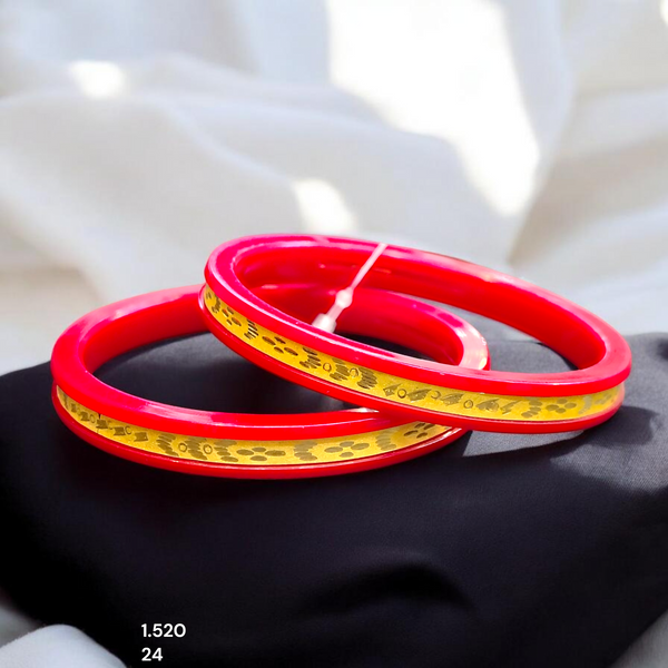 POLA BADHANO- BIS CERTIFIED (SIZE: 24) WGT: 1.520 GM APPROX 22KT HUID HALLMARK GOLD POLA BADHANO BANGLES 1 PAIR DESIGN FOR REGULAR USE.