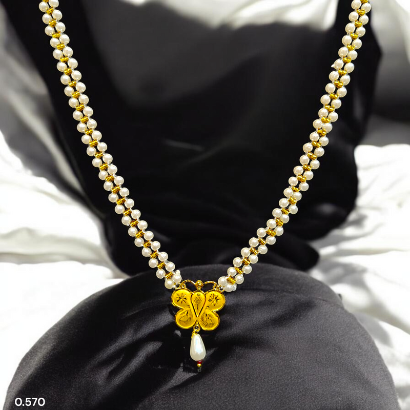 GMP22K- WGT: 0.570 GM APPROX CERTIFIED BIS HUID HALLMARK 916 22KT GOLD MOTI PENDANT 1 PIECE FOR WOMEN.