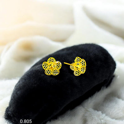 STUD EARRING- BIS CERTIFIED WGT: 0.805 GM APPROX HUID HALLMARK 916 22KT GOLD TOPS 1 PAIR FOR WOMEN.