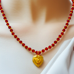 LITCHI DESIGN (WGT: 0.280 GM APPROX) KDM GOLD LOCKET 1 PIECE WITH TASSEL (50 TONCH) BEST FOR GIFT IN MARRIAGE.