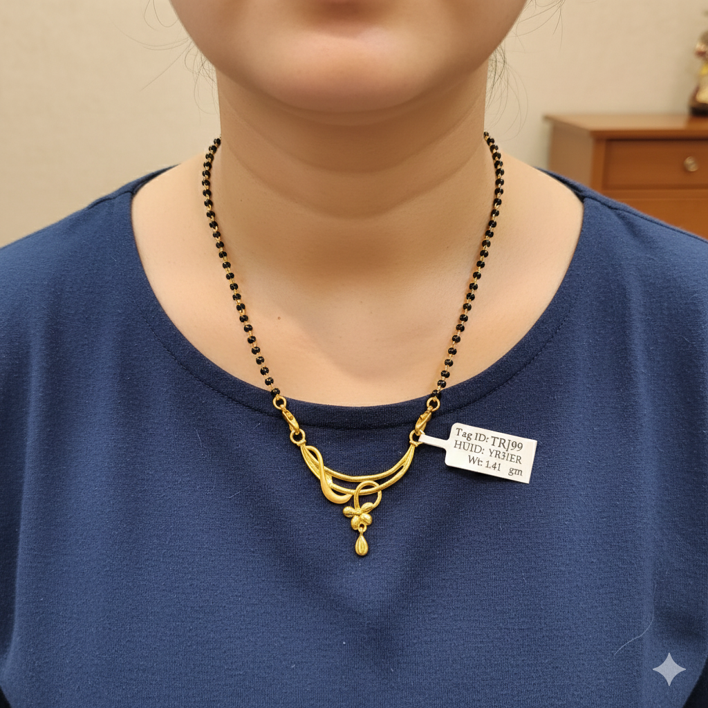 (GPM9) TRJ WGT: 1.410 GM APPROX BIS CERTIFIED HUID HALLMARK 9KT GOLD PENDANT FOR WOMEN 1 PIECE FOR REGULAR USE.