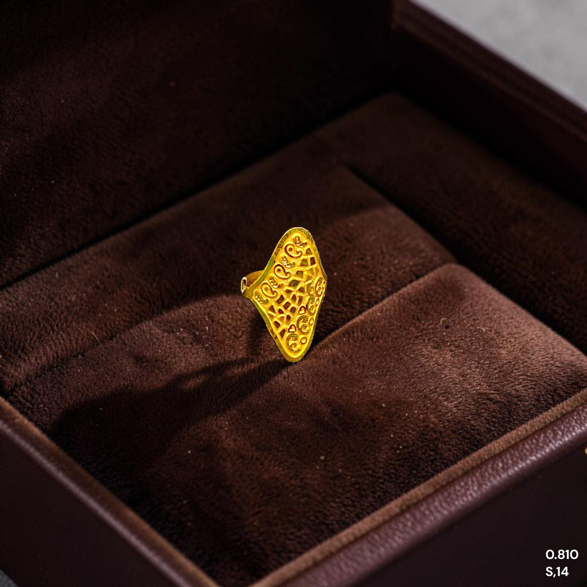 LADIES RING (1GGEW3)-(SIZE: 14) WGT: 0.810 GM APPROX BIS CERTIFIED HUID HALLMARK 375 9KT GOLD RING FOR WOMEN 1 PIECE.