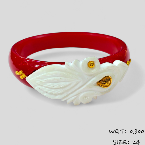 TILOTAMA SAKHA POLA (SIZE: 24) WGT: 0.300 GM APPROX. HUID HALLMARK 22KT GOLD POLA BANGLES 1 PIECE FOR GIFTING.(NP)