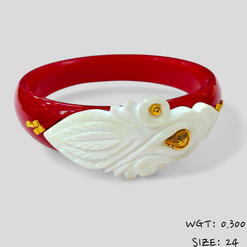 TILOTAMA SAKHA POLA (SIZE: 24) WGT: 0.300 GM APPROX. HUID HALLMARK 22KT GOLD POLA BANGLES 1 PIECE FOR GIFTING.(NP)