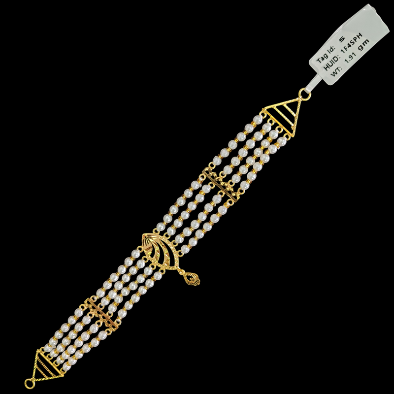 GMC9K- CERTIFIED BIS HUID HALLMARK 375 9KT GOLD MOTI CHOKER 1 PIECE (WGT: 1.910 GM) WITH ADJUSTABLE TASSEL FOR GIFT IN MARRIAGE.