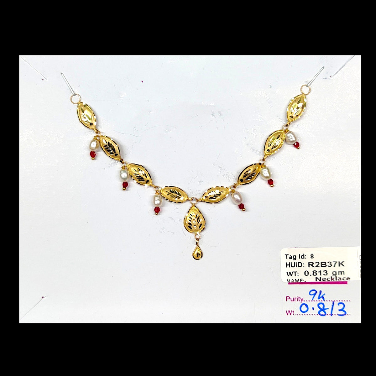 GOLD NECKLACE-(WGT: 0.813 GM APPROX) BIS CERTIFIED HUID HALLMARK 375 9KT GOLD NECKLACE 1 PIECE FOR WOMEN WITH FREE ADJUSTABLE TASSEL. (R2B37K)